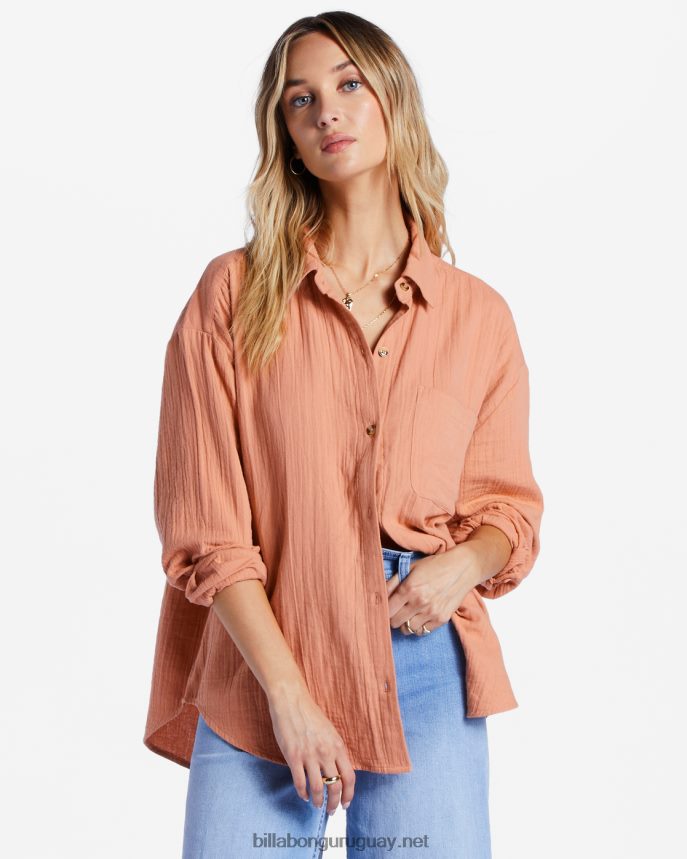 justo en la camisa de manga larga mujer amanecer rosa DR68442060 Billabong