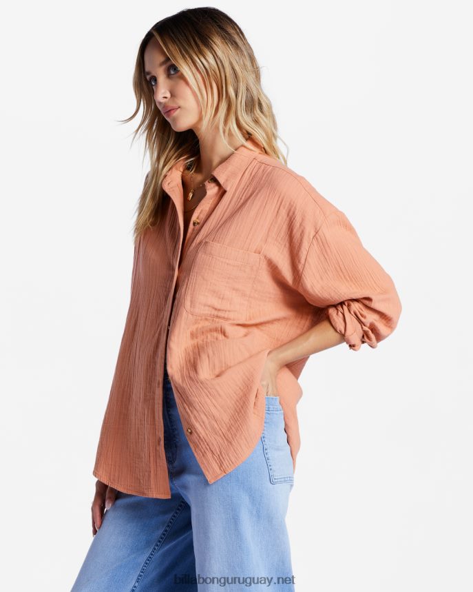 justo en la camisa de manga larga mujer amanecer rosa DR68442060 Billabong