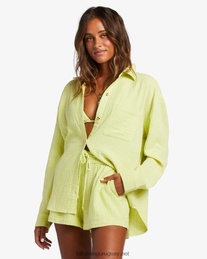 justo en la camisa de manga larga mujer lima claro DR68441766 Billabong