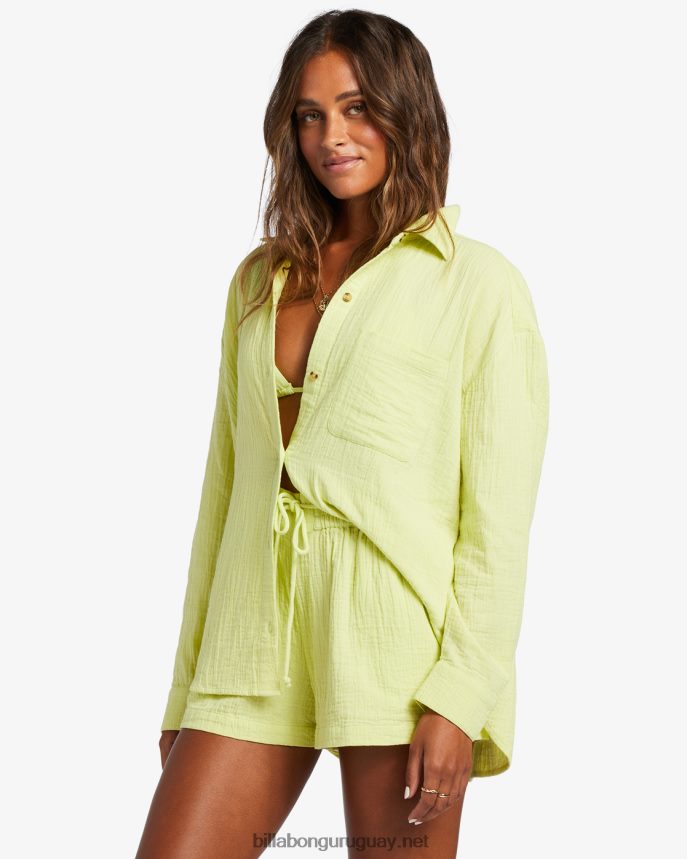 justo en la camisa de manga larga mujer lima claro DR68441766 Billabong
