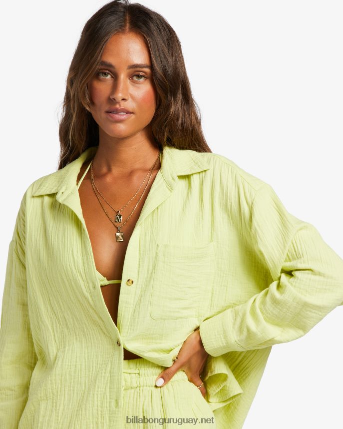 justo en la camisa de manga larga mujer lima claro DR68441766 Billabong