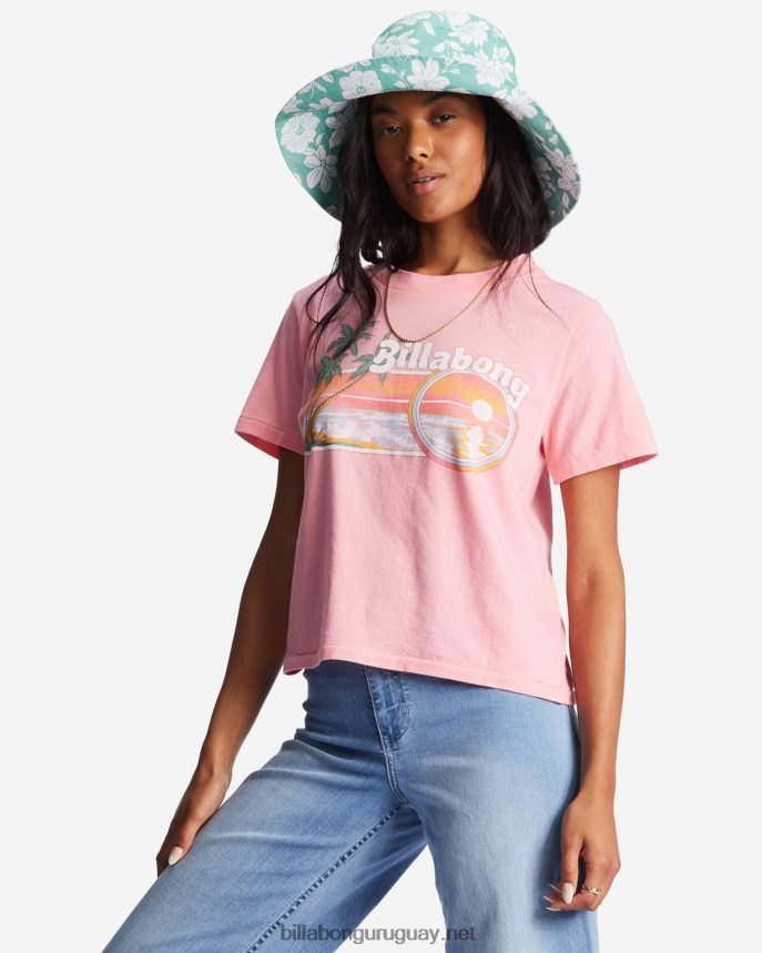 aloha para siempre camiseta mujer guiño rosa DR68442099 Billabong