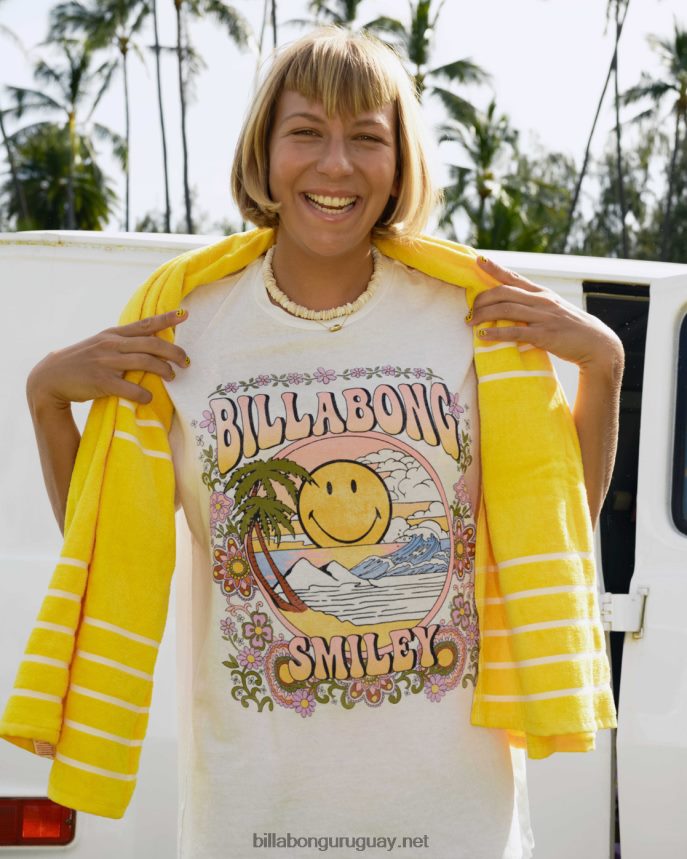 camiseta extragrande billabong x smiley true boy mujer cristal de sal DR68442008