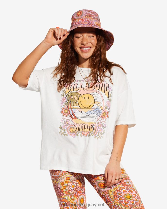 camiseta extragrande billabong x smiley true boy mujer cristal de sal DR68442008