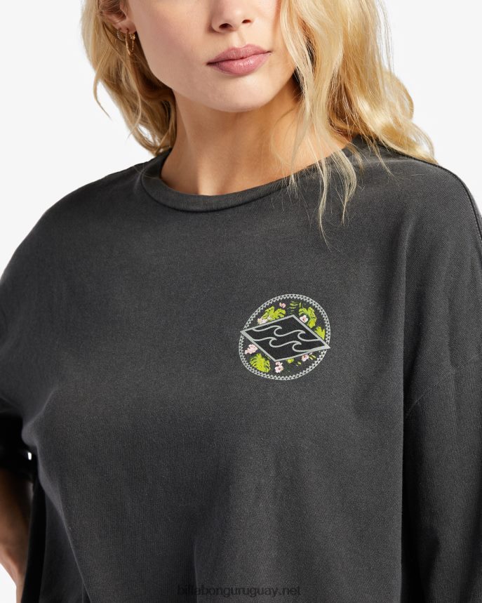 camiseta extragrande con diamantes kamea monstera mujer apagado negro DR68442007 Billabong