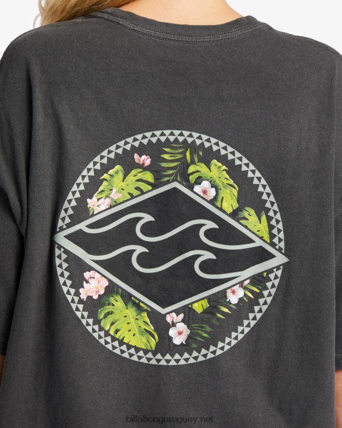 camiseta extragrande con diamantes kamea monstera mujer apagado negro DR68442007 Billabong