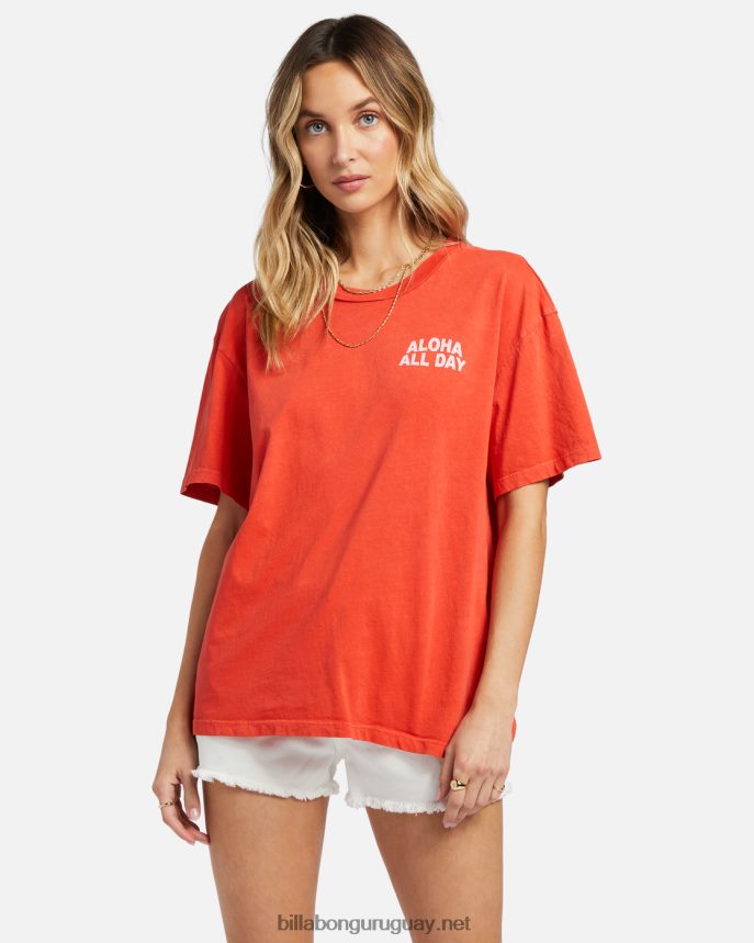camiseta oversize aloha todo el día mujer aloha rojo DR68441897 Billabong