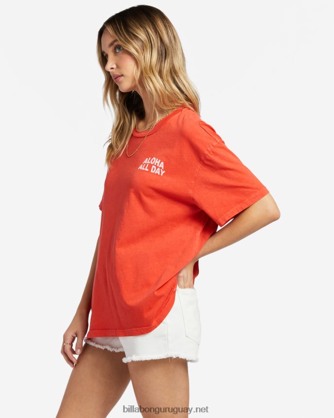 camiseta oversize aloha todo el día mujer aloha rojo DR68441897 Billabong
