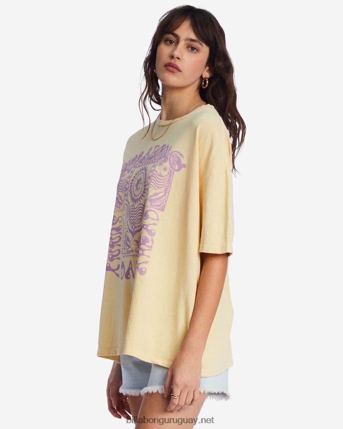 camiseta oversize el futuro es brillante mujer ponche de durazno DR68442113 Billabong