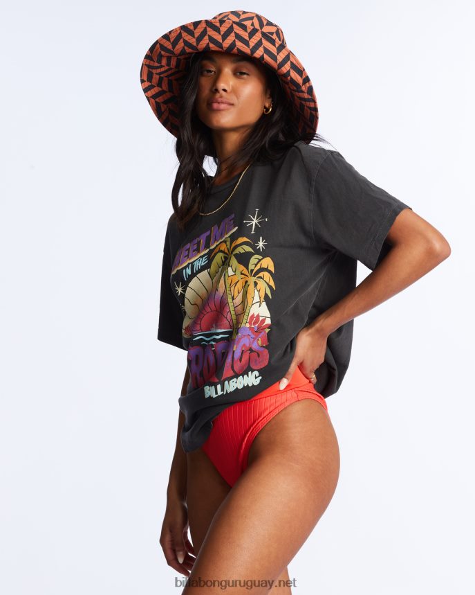 camiseta oversize encuéntrame en los trópicos mujer apagado negro DR68442123 Billabong