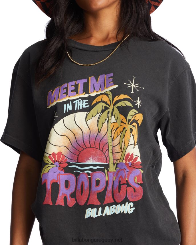 camiseta oversize encuéntrame en los trópicos mujer apagado negro DR68442123 Billabong