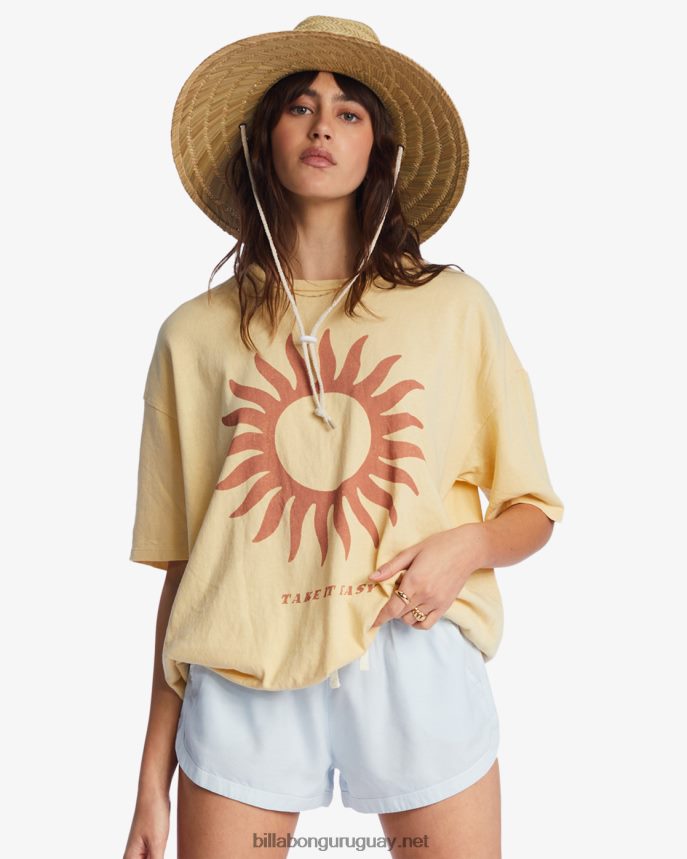 camiseta oversize tómalo con calma mujer aumento del sol DR68441935 Billabong
