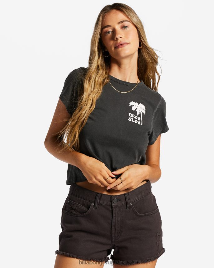 crecer lento camiseta mujer apagado negro DR68442062 Billabong