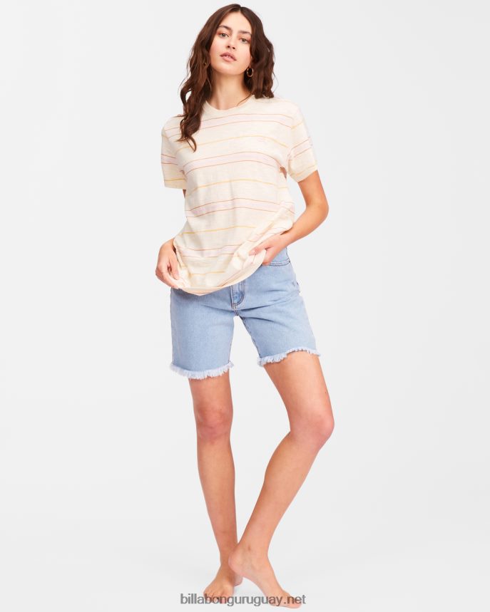 haz un viaje camiseta a rayas mujer blanco antiguo DR68442357 Billabong