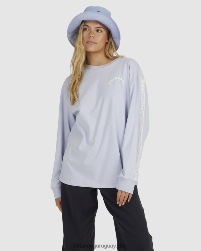 perdido en 73 camiseta extragrande de manga larga mujer nube azul DR68441974 Billabong