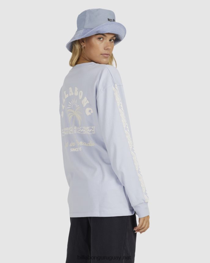 perdido en 73 camiseta extragrande de manga larga mujer nube azul DR68441974 Billabong