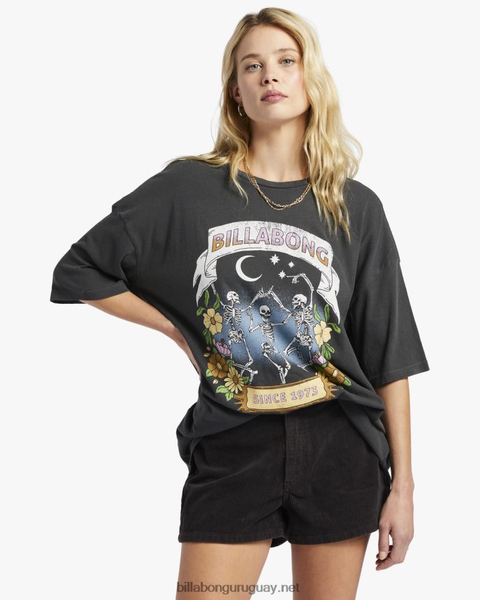 playera oversize con diseño de bailarina de medianoche mujer apagado negro DR68441832 Billabong