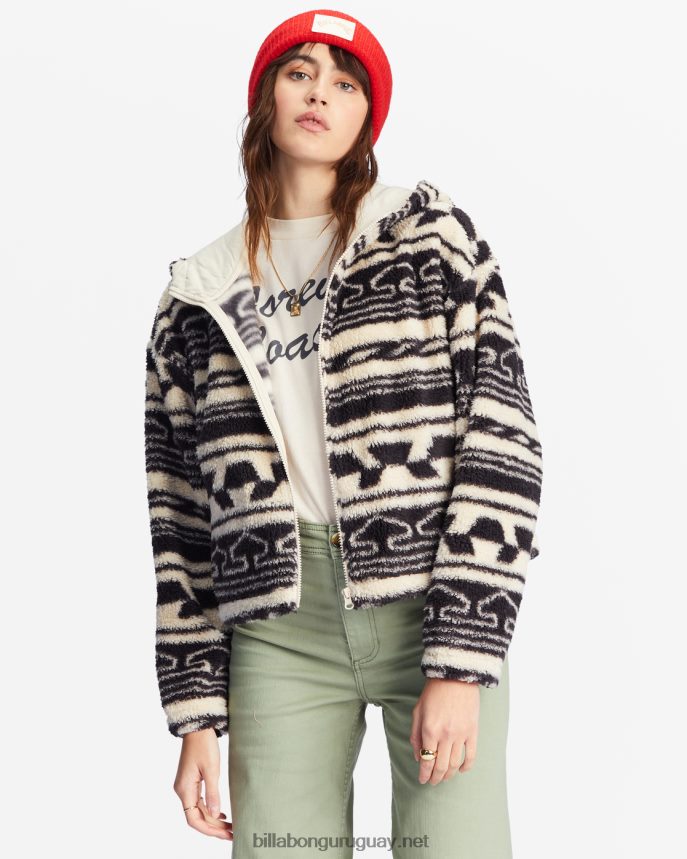 chamarra marlowe polar con cremallera y capucha mujer apagado negro DR68442209 Billabong