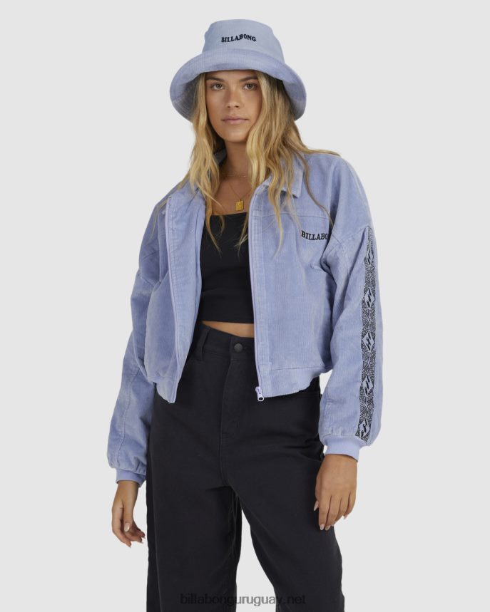 chaqueta corta de pana a tono mujer azul ondulado DR68441953 Billabong