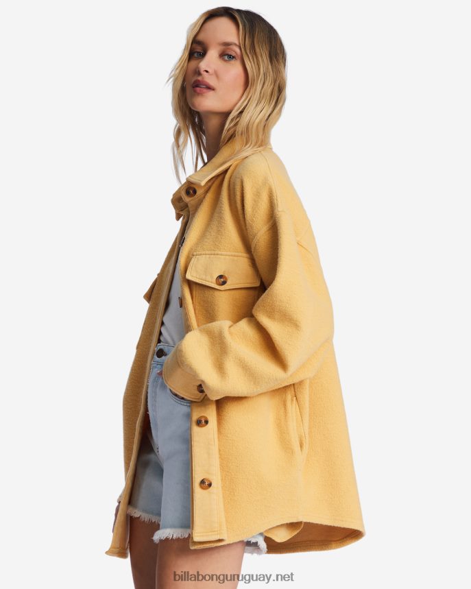 chaqueta extragrande con botones anytime shacket mujer Costa Dorada DR68442116 Billabong