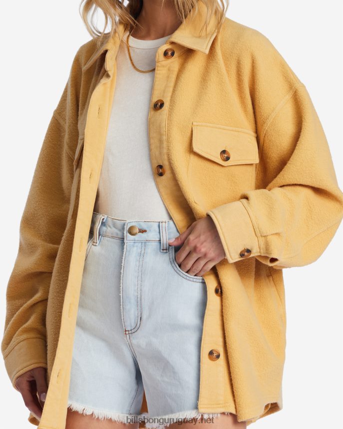 chaqueta extragrande con botones anytime shacket mujer Costa Dorada DR68442116 Billabong