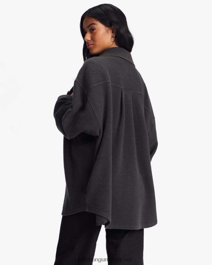 chaqueta extragrande con botones anytime shacket mujer apagado negro DR68442095 Billabong