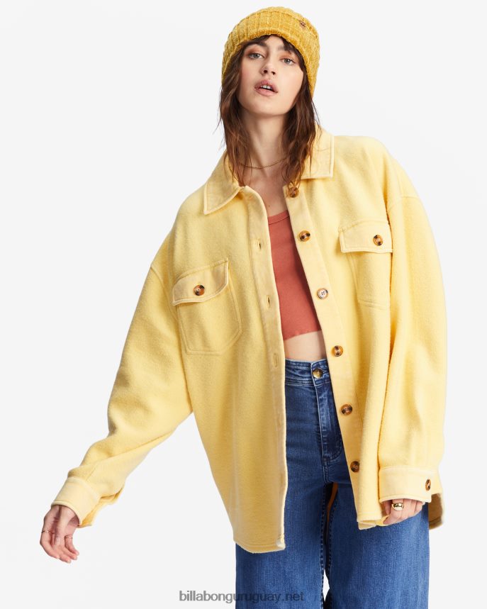 chaqueta extragrande con botones anytime shacket mujer aturdimiento suave DR68442220 Billabong
