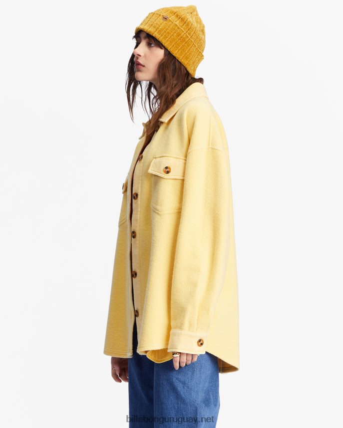 chaqueta extragrande con botones anytime shacket mujer aturdimiento suave DR68442220 Billabong