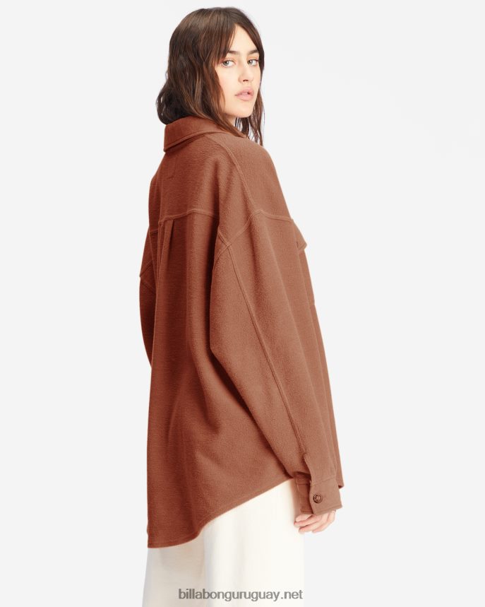 chaqueta extragrande con botones anytime shacket mujer chocolate dulce DR68442224 Billabong