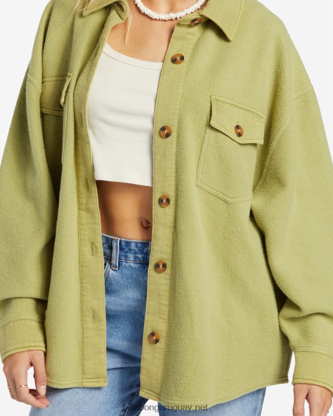 chaqueta extragrande con botones anytime shacket mujer palta DR68441963 Billabong