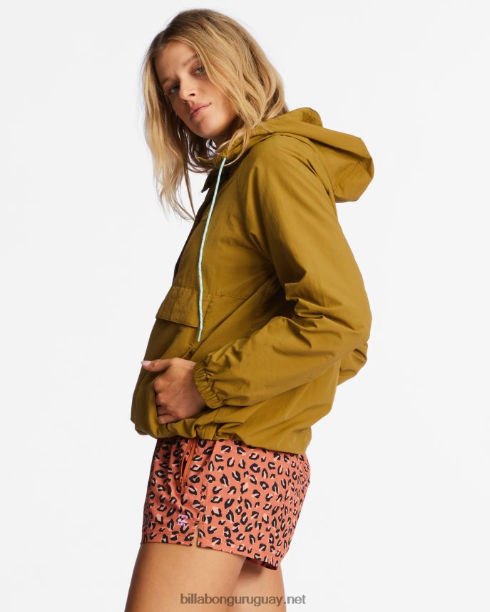 sendero a lo largo de la chaqueta anorak mujer mas musgo DR68441924 Billabong