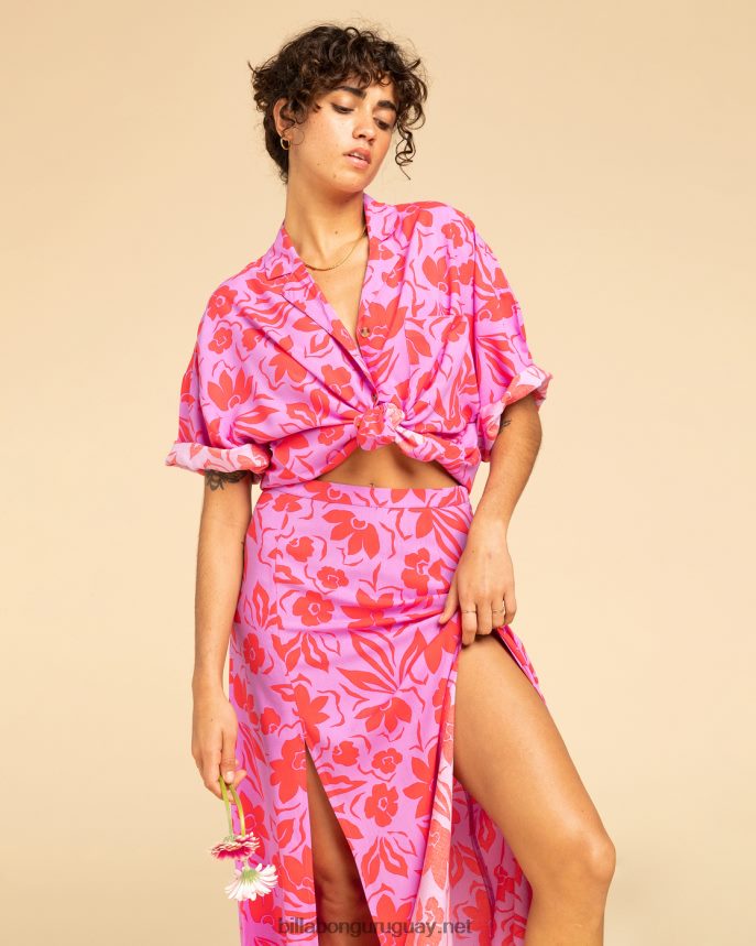 falda larga de color melocotón mujer orquídea brillante DR68441950 Billabong