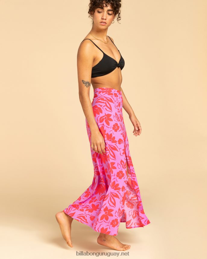 falda larga de color melocotón mujer orquídea brillante DR68441950 Billabong