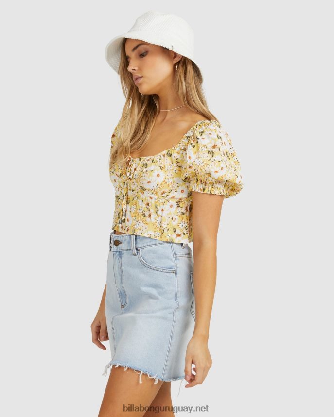 minifalda de mezclilla tan afortunada mujer índigo envejecido DR68442353 Billabong