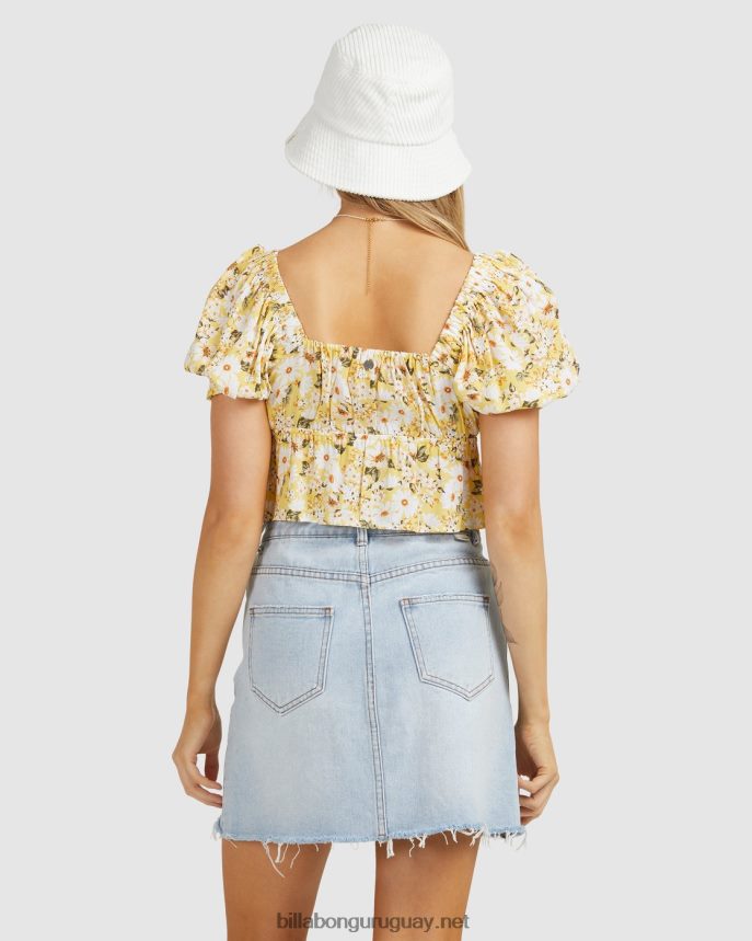 minifalda de mezclilla tan afortunada mujer índigo envejecido DR68442353 Billabong