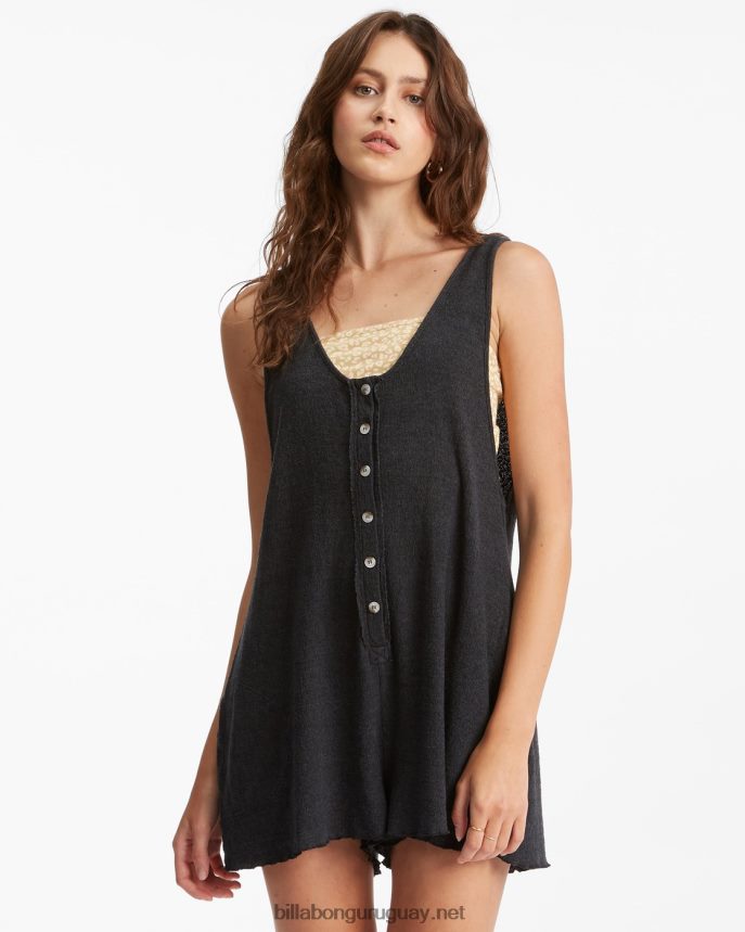 mameluco de punto con botones que se desvanece mujer apagado negro DR68441694 Billabong