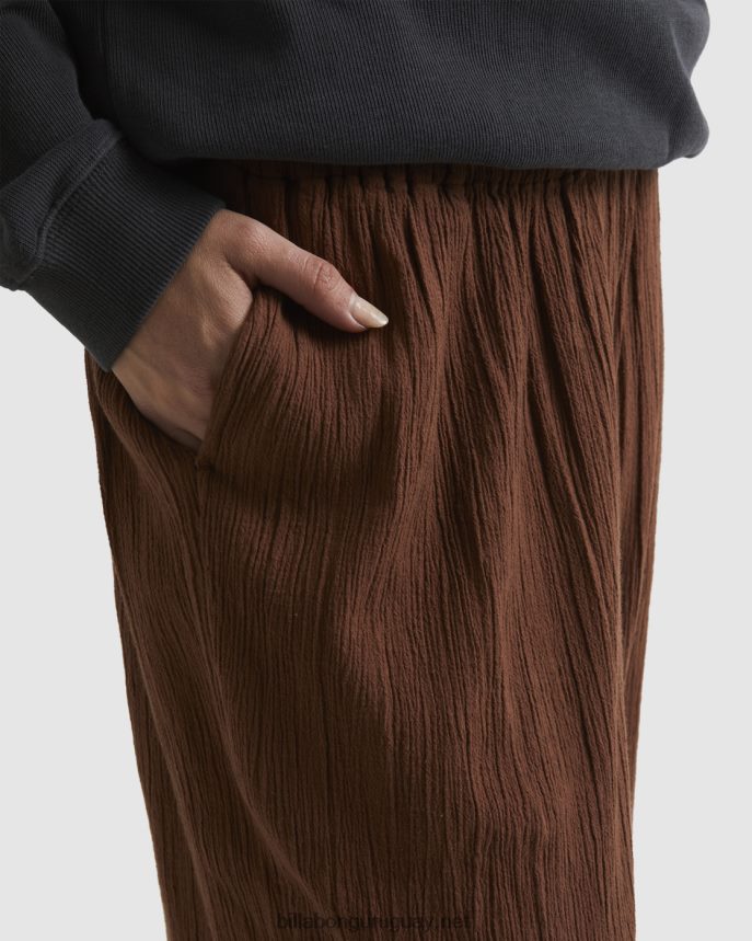 Sígueme pantalones de talle alto con cintura elástica. mujer chocolate negro DR68441889 Billabong