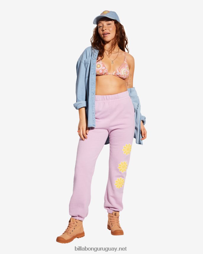 joggers billabong x smiley feliz sábado mujer señora lavanda DR68442206