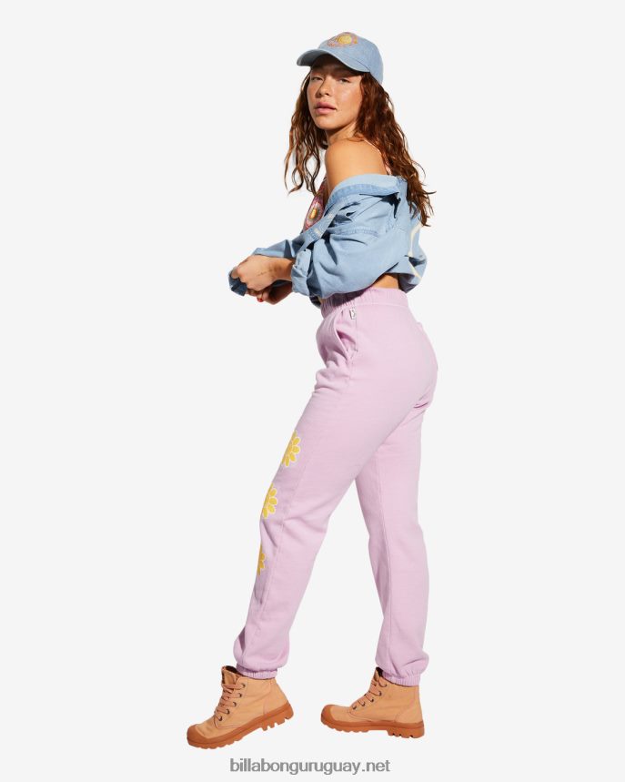 joggers billabong x smiley feliz sábado mujer señora lavanda DR68442206