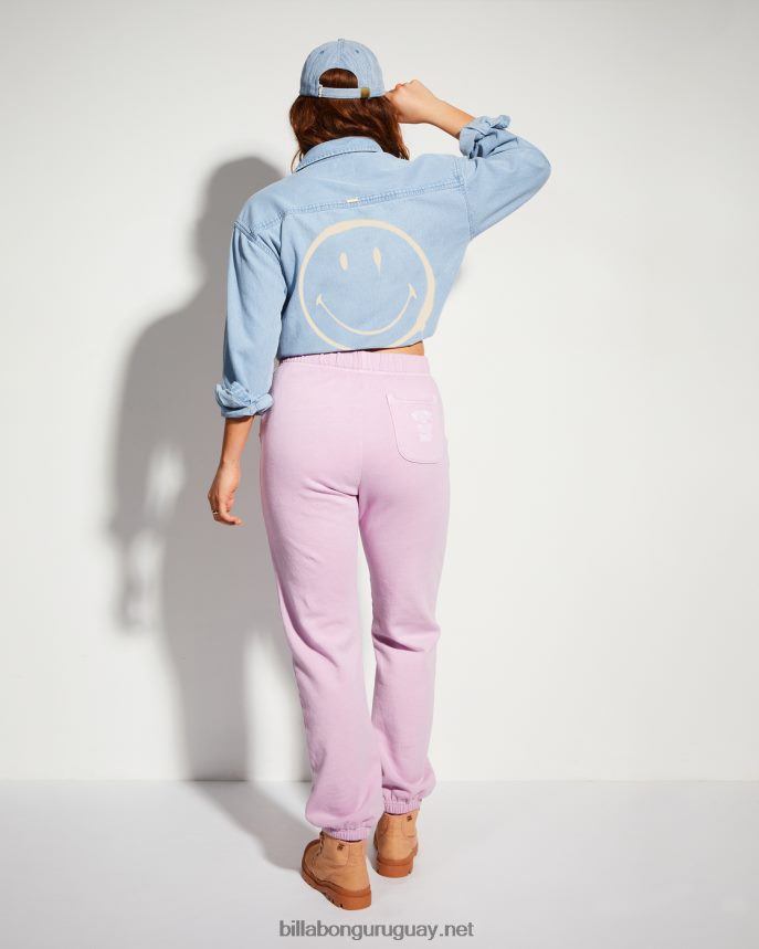 joggers billabong x smiley feliz sábado mujer señora lavanda DR68442206