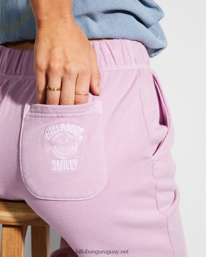 joggers billabong x smiley feliz sábado mujer señora lavanda DR68442206