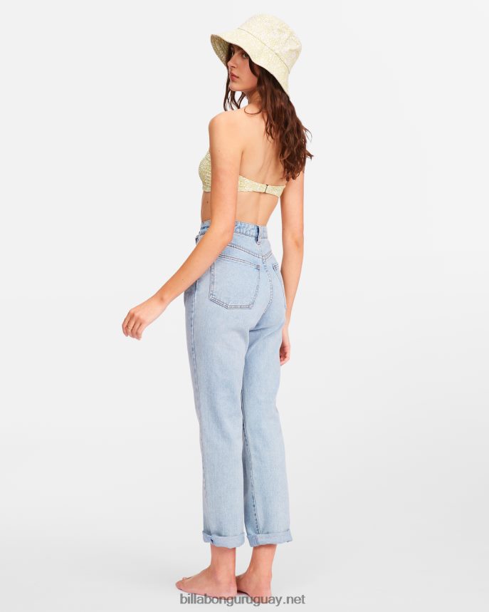 lo tengo pantalones de mezclilla de cintura alta mujer enjuague índigo DR68442278 Billabong