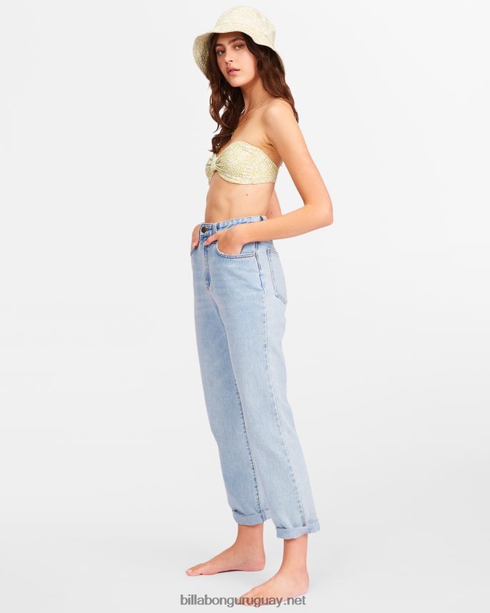 lo tengo pantalones de mezclilla de cintura alta mujer enjuague índigo DR68442278 Billabong