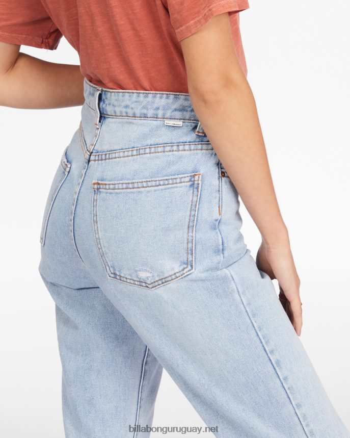 lo tengo pantalones de mezclilla de cintura alta mujer enjuague índigo DR68442278 Billabong