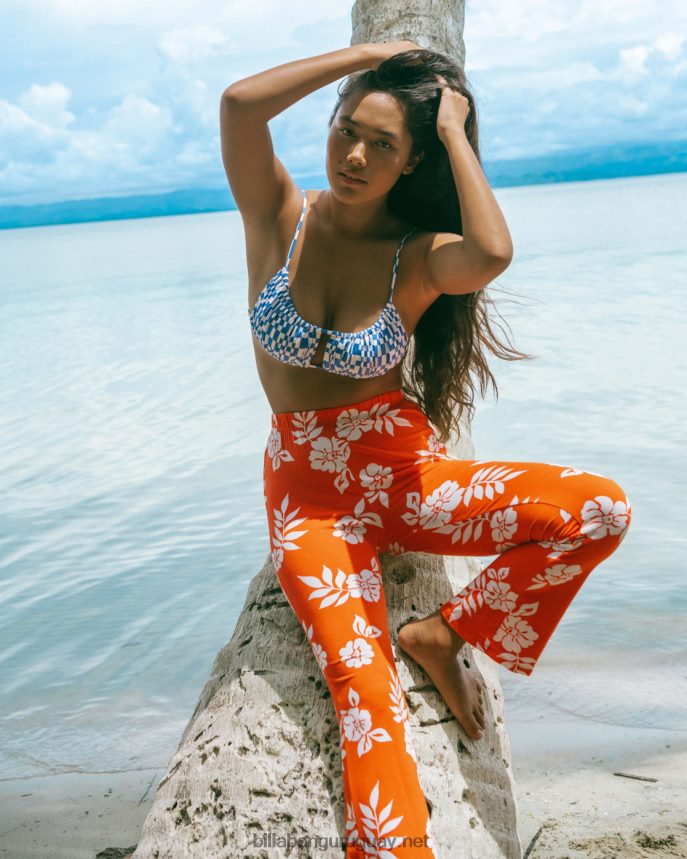 pantalones acampanados de punto elástico mujer aloha rojo DR68441815 Billabong