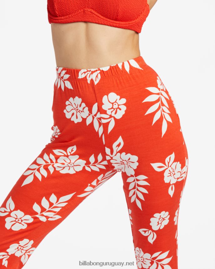 pantalones acampanados de punto elástico mujer aloha rojo DR68441815 Billabong