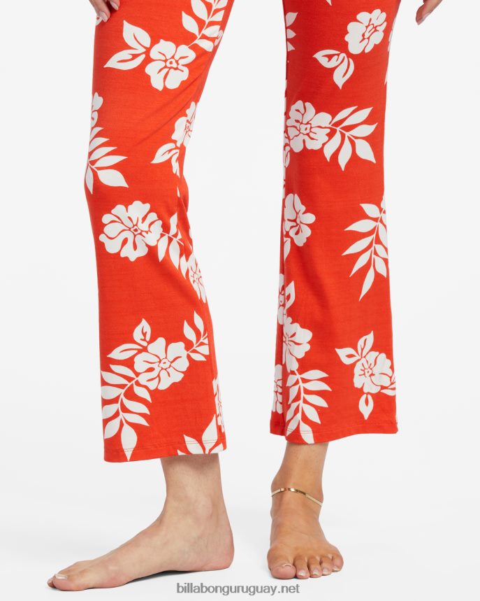 pantalones acampanados de punto elástico mujer aloha rojo DR68441815 Billabong