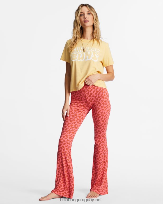 pantalones acampanados de talle alto mujer enamoramiento de coral DR68441968 Billabong