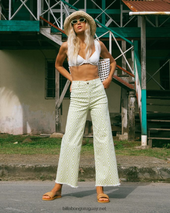 pantalones anchos con estampado de caída libre mujer lima claro DR68441799 Billabong
