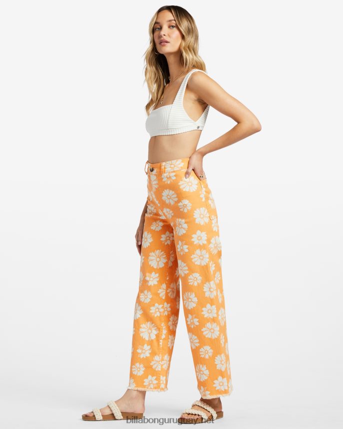 pantalones anchos con estampado de caída libre mujer piel de naranja DR68441781 Billabong